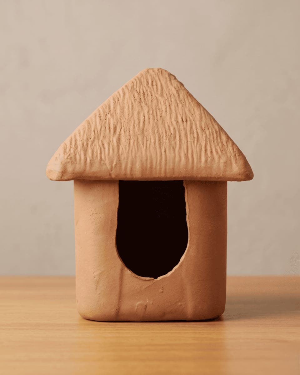 Natural Clay Hanging Birdhouse